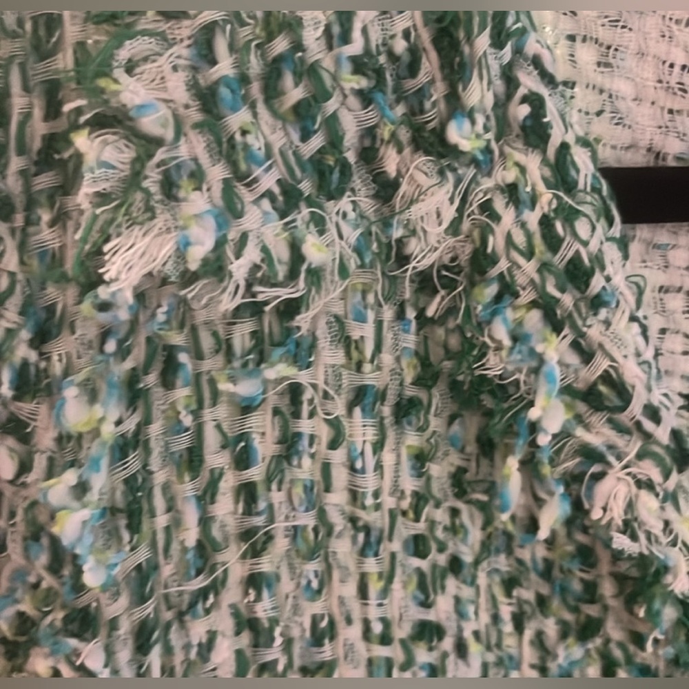 🔥Beautiful, Classic CH by Carolina Herrera Green & White Tweed Mini Dress Size 8 - Picture 5 of 15